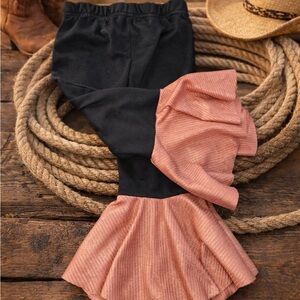 Kids Black and Pink Ruffle Bottoms